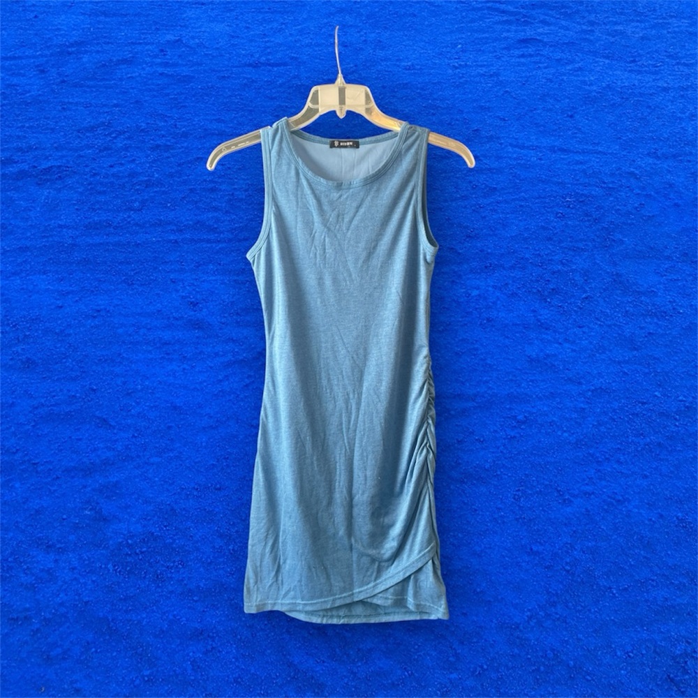 Chic Sleeveless Blue Mini Dress